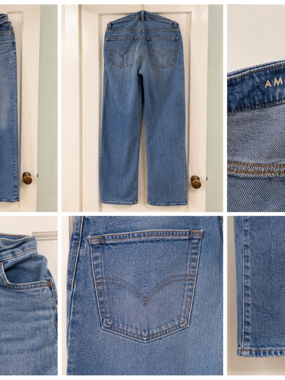American Eagle Outfitters Light Blue Straight-Leg Jeans